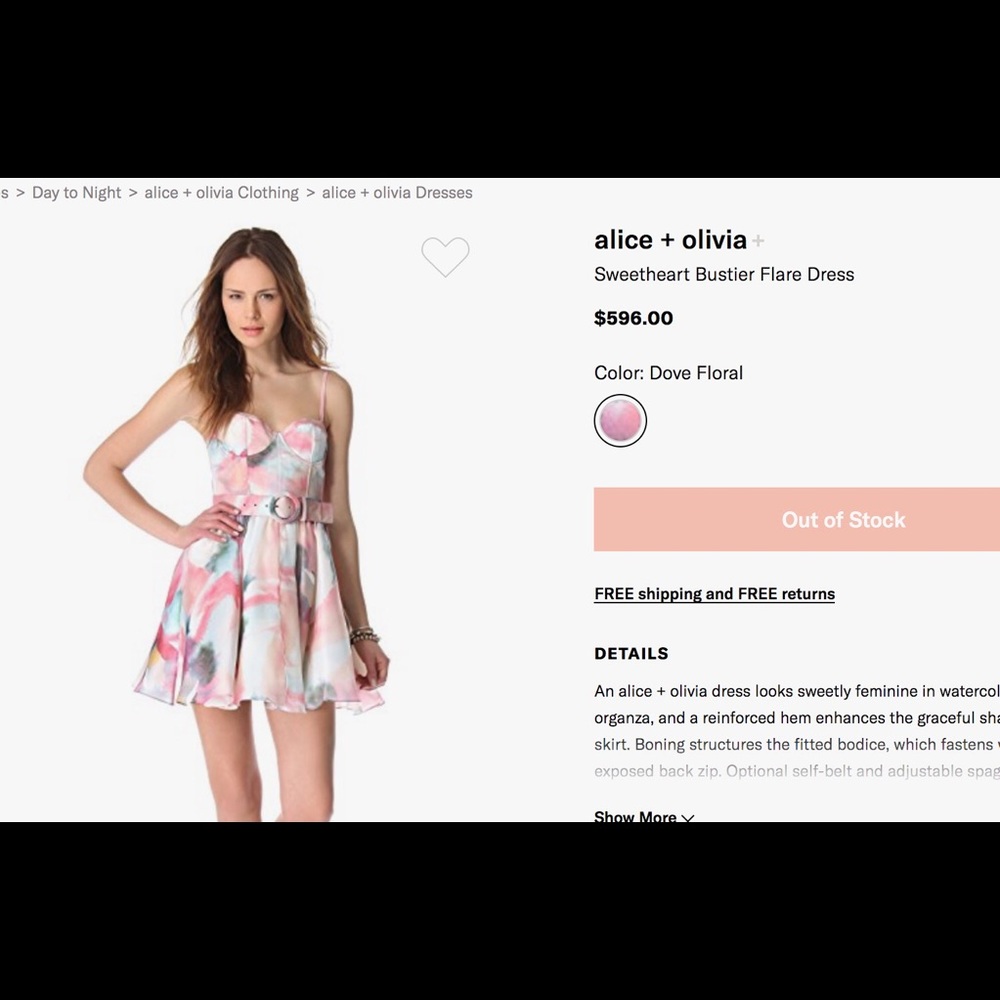 Alice ➕ Olivia Sweetheart Bustier Flare Dress